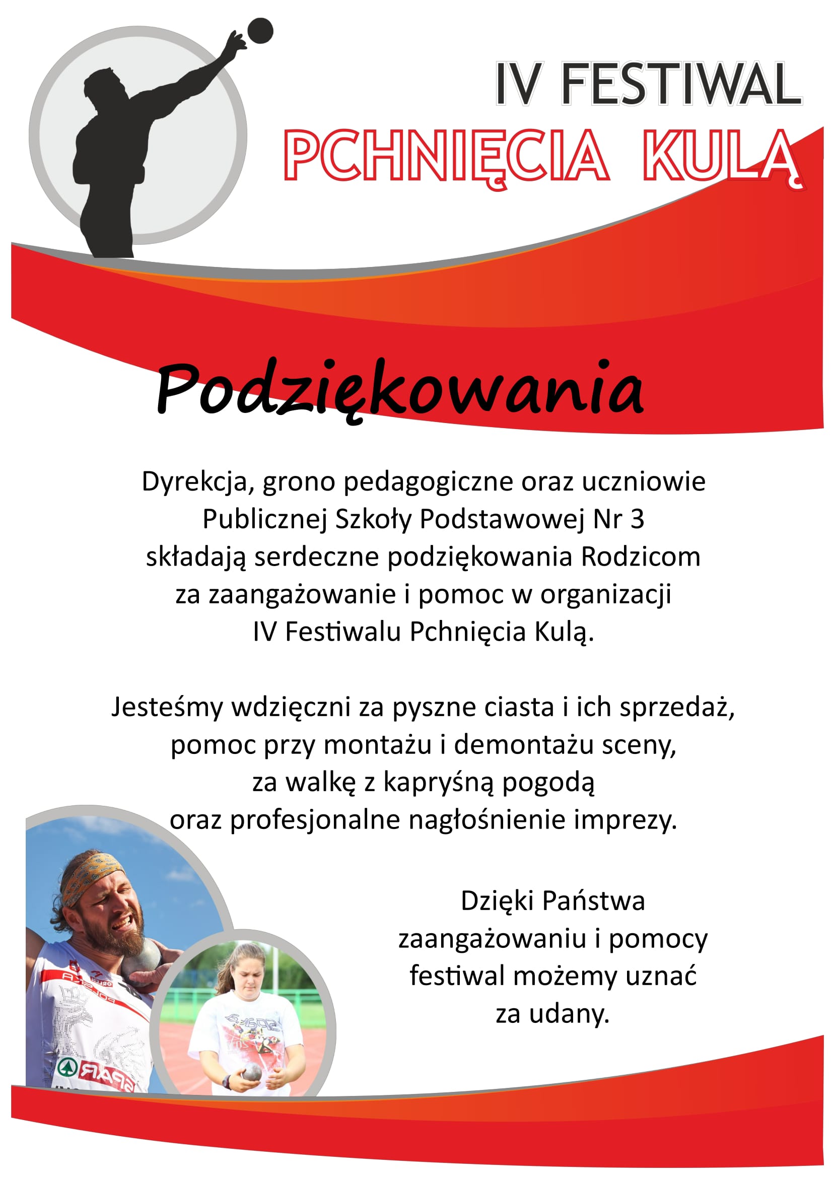 podziekowania rodzice